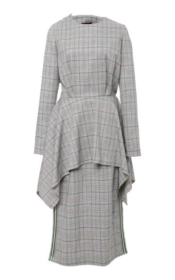 Echtego Brooks Checked Draped Dress