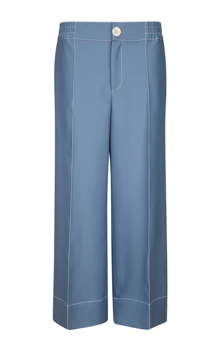 Bally Wool And Silk Twill Palazzo Trousers