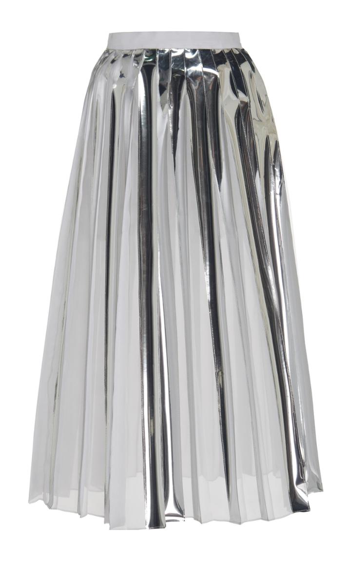 Ralph & Russo Silk Sheer Pleated Skirt
