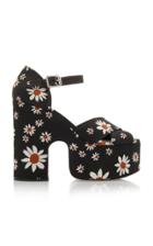 Miu Miu Floral-print Gabardine Platform Sandals