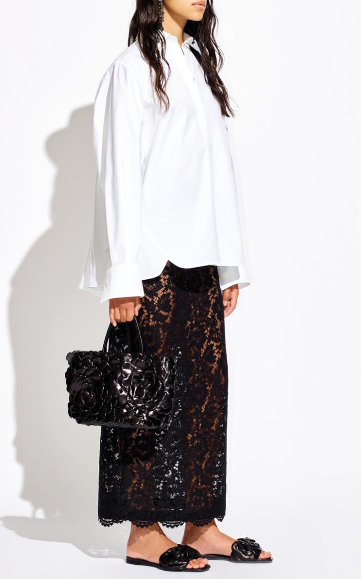 Moda Operandi Valentino Bow-detailed Oversized Cotton Poplin Shirt