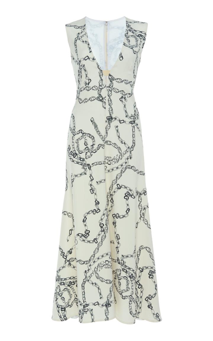 Victoria Beckham Chain-link Print Cady Dress