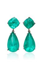 Lorraine Schwartz One-of-a-kind 18k Black Gold Emerald Drop Earrings
