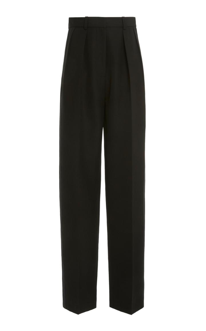 Moda Operandi Victoria Beckham Pleated Wool High-rise Tapered-leg Trousers