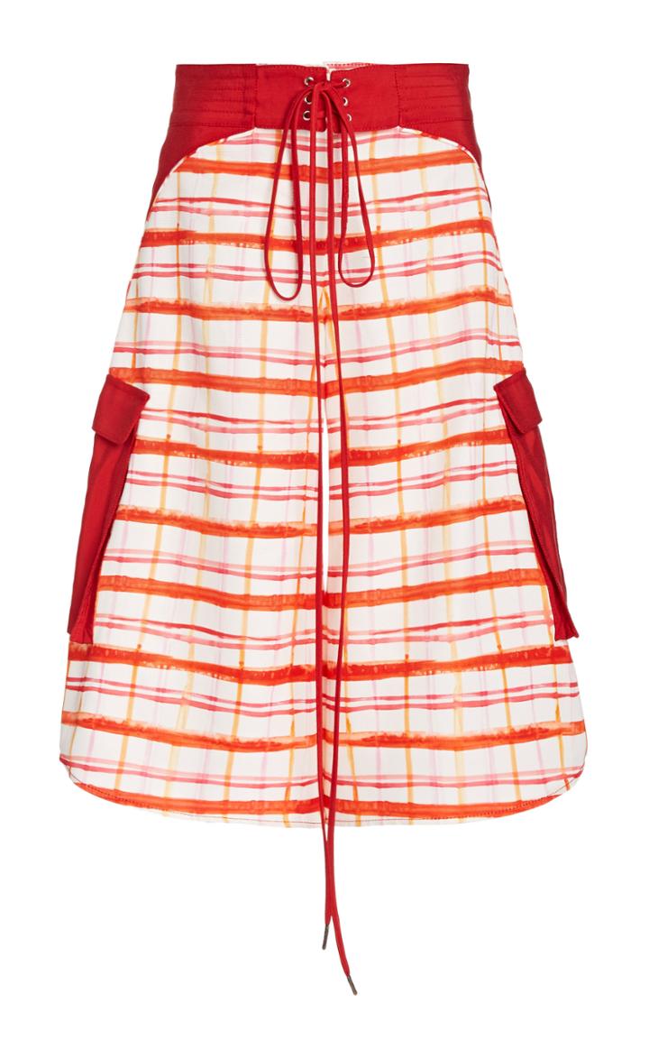 Moda Operandi Rosie Assoulin Plaid Cotton-blend Wide-leg Shorts