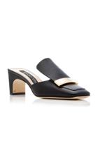 Sergio Rossi Leather Square-toe Mules