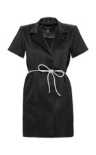 Moda Operandi Mach & Mach Black Shirt With Crystal Bow Belt