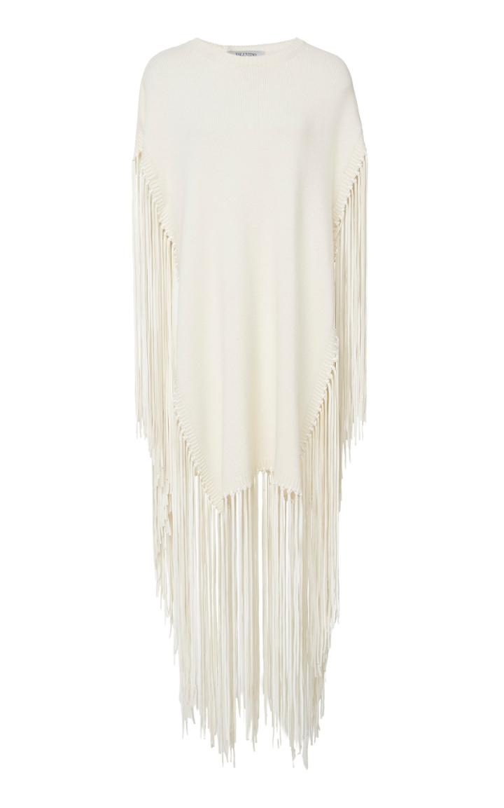Valentino Fringed Maxi Length Poncho