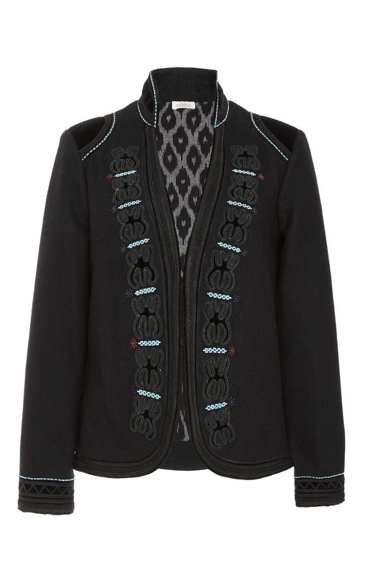 Talitha Velvet Embroidered Fitted Jacket