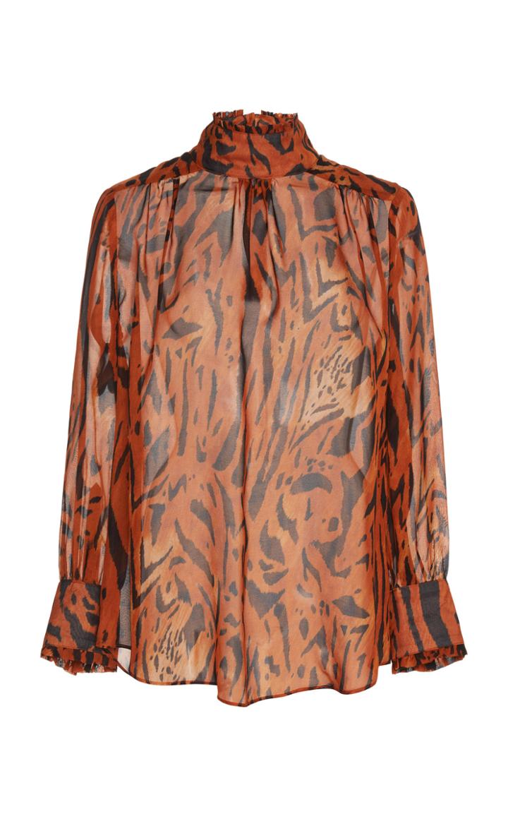 Rixo London Victoria Leopard Top
