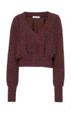 Beaufille Peretti Cropped Printed Knit Sweater