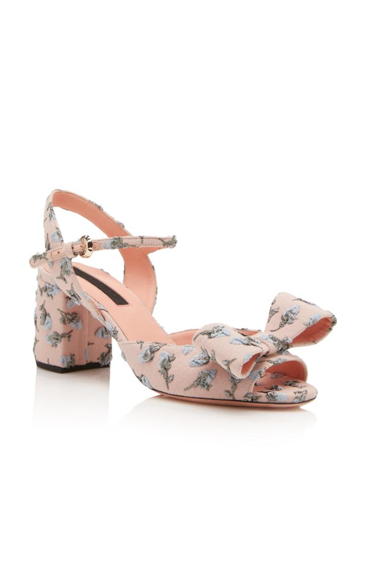 Rochas Flower Bud Mid Heel Sandal