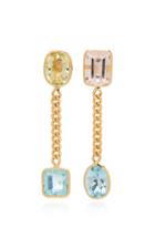 Objet-a 18k Gold Aquamarine And Morganite Earrings