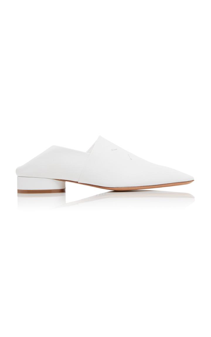 Moda Operandi Maison Margiela Embroidered Leather Mules Size: 35