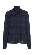 Becken Striped Tiered Jacquard Blouse
