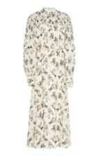 Lela Rose Printed Bead-embellished Crepe De Chine Dress