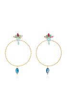 Carolina Neves 18k Gold Multi-stone Hoop Earrings