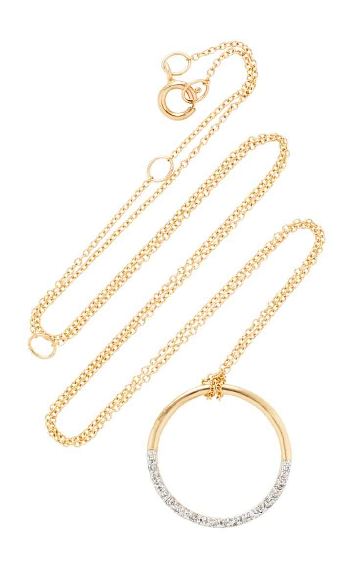 Mateo 14k Gold And Diamond Half Moon Necklace