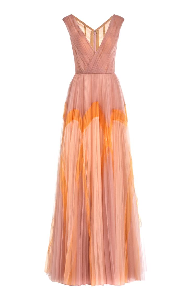 Moda Operandi J. Mendel Printed Pliss Tulle Gown Size: 0