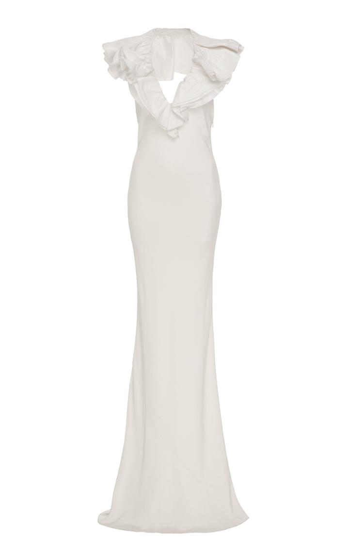 Lein Taffeta Ruffle Gown