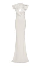 Lein Taffeta Ruffle Gown