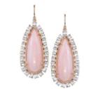 Irene Neuwirth 18k Rose Gold Earrings Set With Pink Opal Surrounded By Rose Cut Diamonds (4.05 Cts)