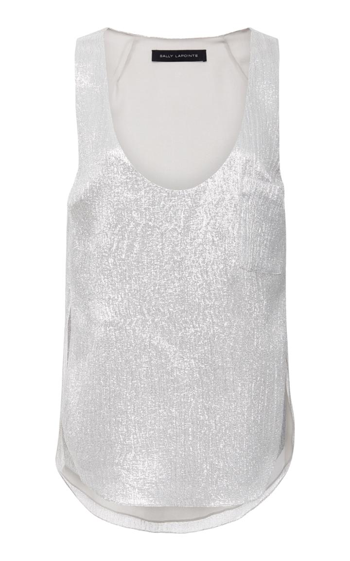 Sally Lapointe Tinsel Silk Basketball Tank