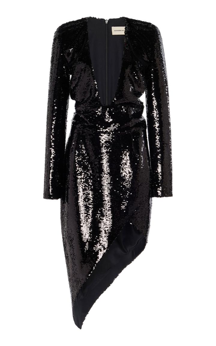 Moda Operandi Alexandre Vauthier Sequined Plunging Asymmetric Dress Size: 34