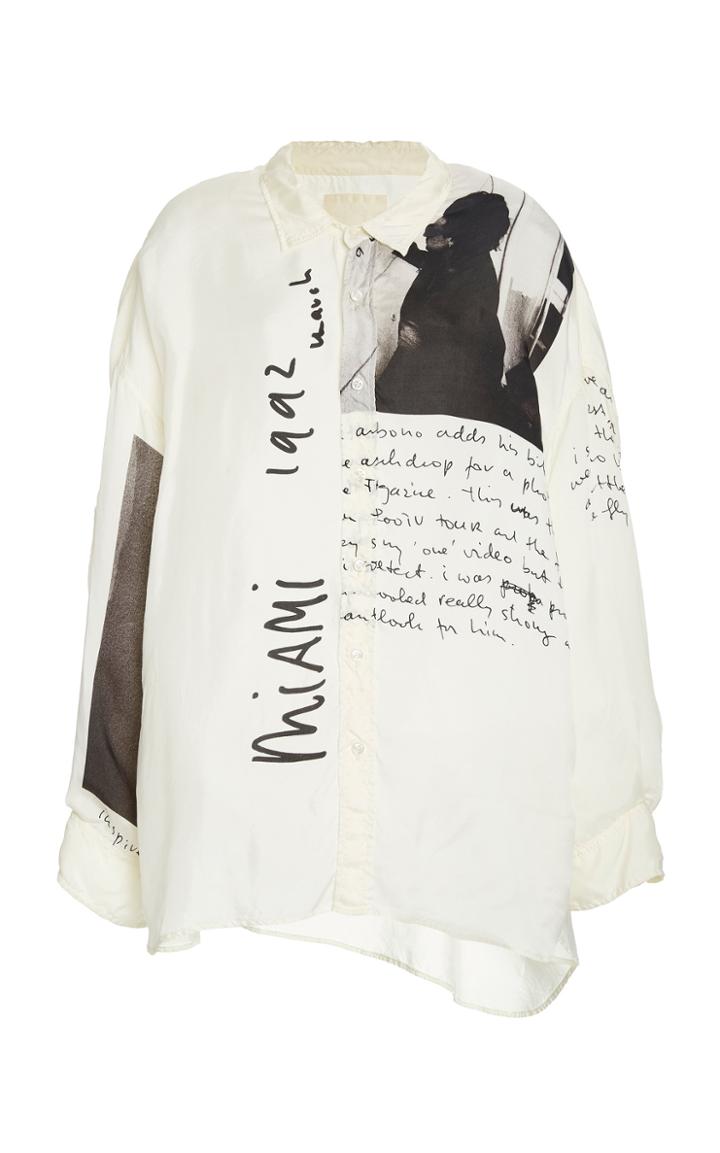 Moda Operandi R13 U2 Miami Oversized Printed Crepe Shirt