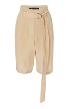 Sally Lapointe High-waisted Belted Lightweight Cupro Shorts