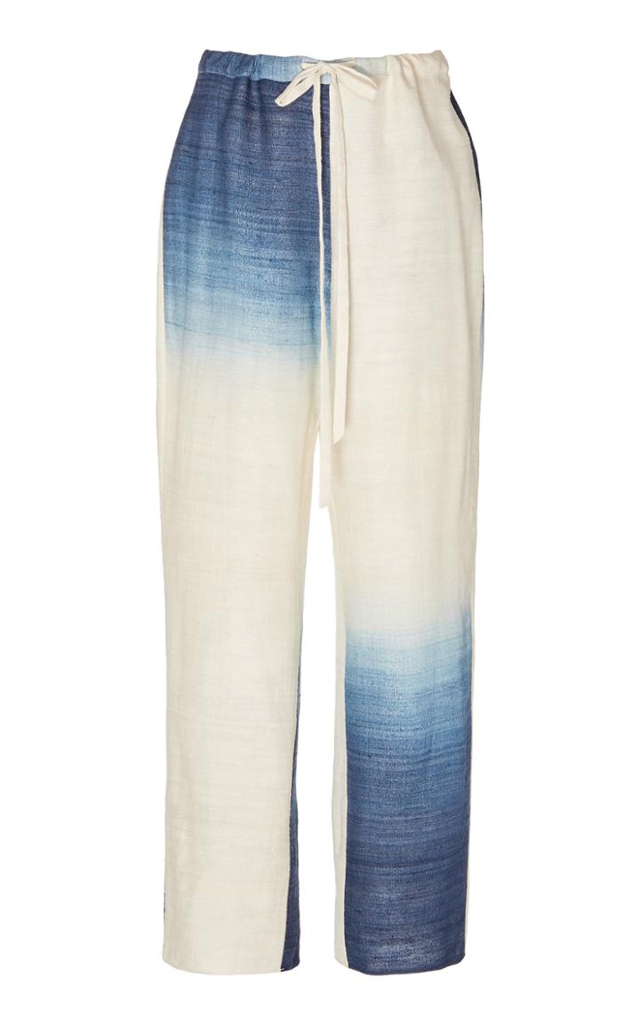 Oscar De La Renta Tie-dye Silk Wide-leg Pants