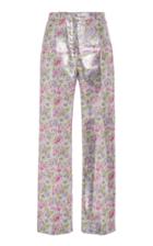 Moda Operandi Paco Rabanne Floral-print Lam Straight-leg Pants Size: 34