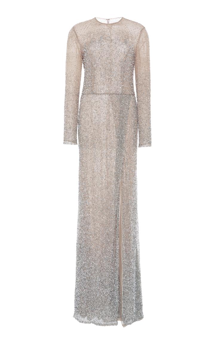Semsem Long Sleeve Beaded Gown