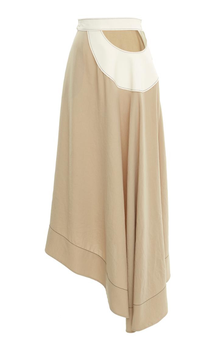 Loewe Maxi Skirt With Cut Out Leather Inserts