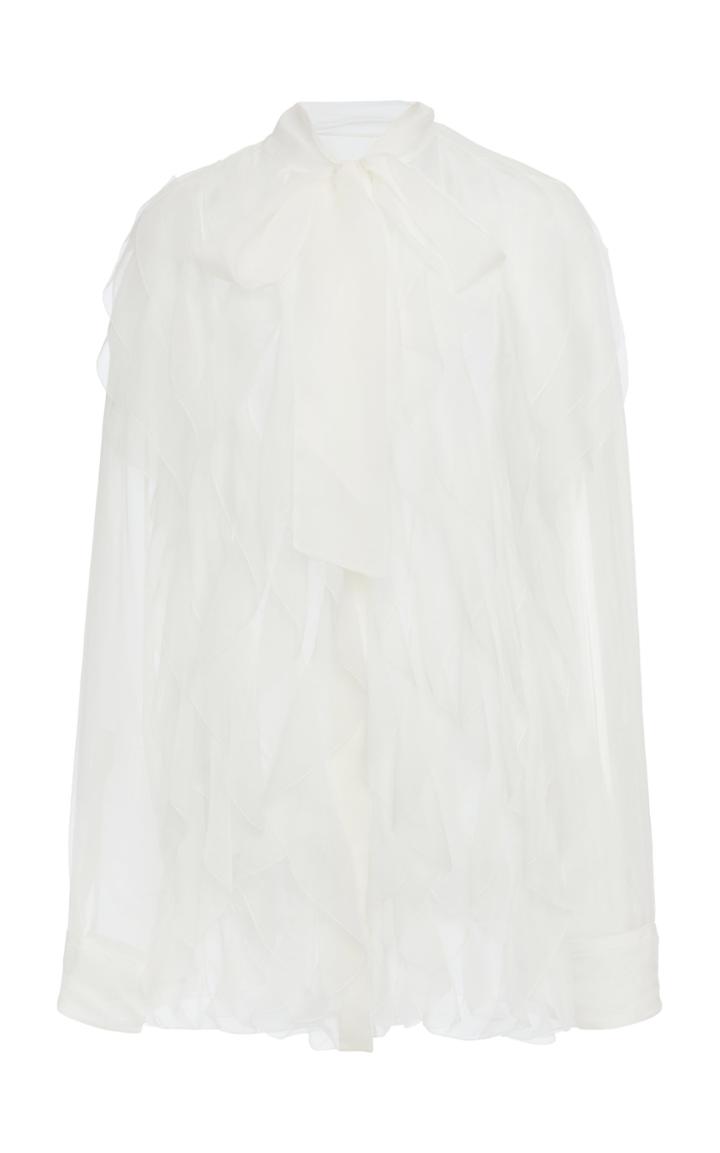 Moda Operandi Valentino Ruffled Silk Button-down Shirt