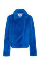 Moda Operandi Apparis Tukio Faux Fur Blue Biker Jacket Size: Xs