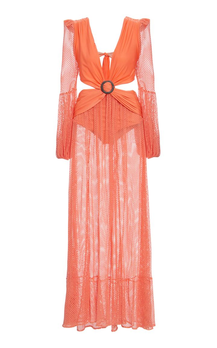Moda Operandi Patbo Long Sleeve Netted Beach Dress Size: S