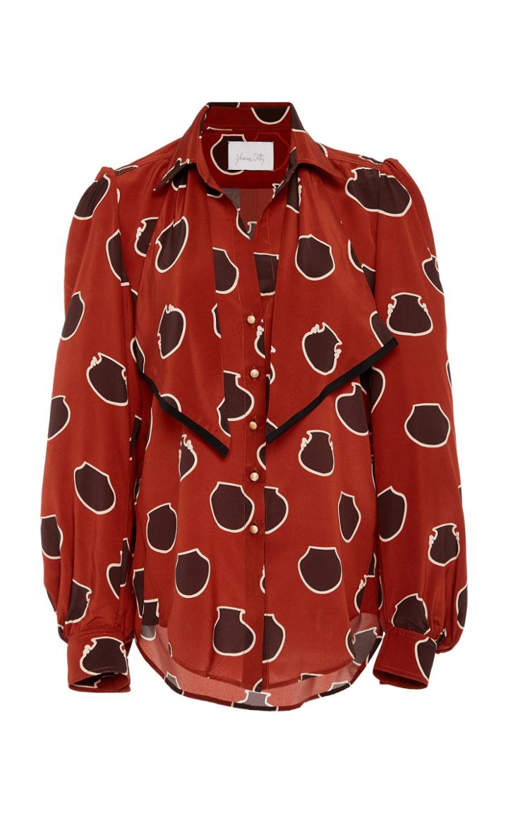 Johanna Ortiz Descendientes Printed Scarf Neck Shirt