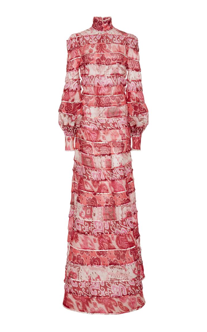 Zimmermann Wavelength Tiered Printed Silk Dress