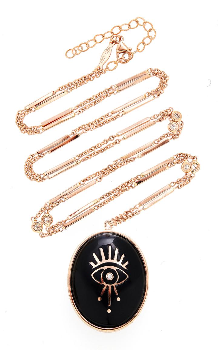 Jacquie Aiche Gigi Eye Onyx Inlay Locket Necklace