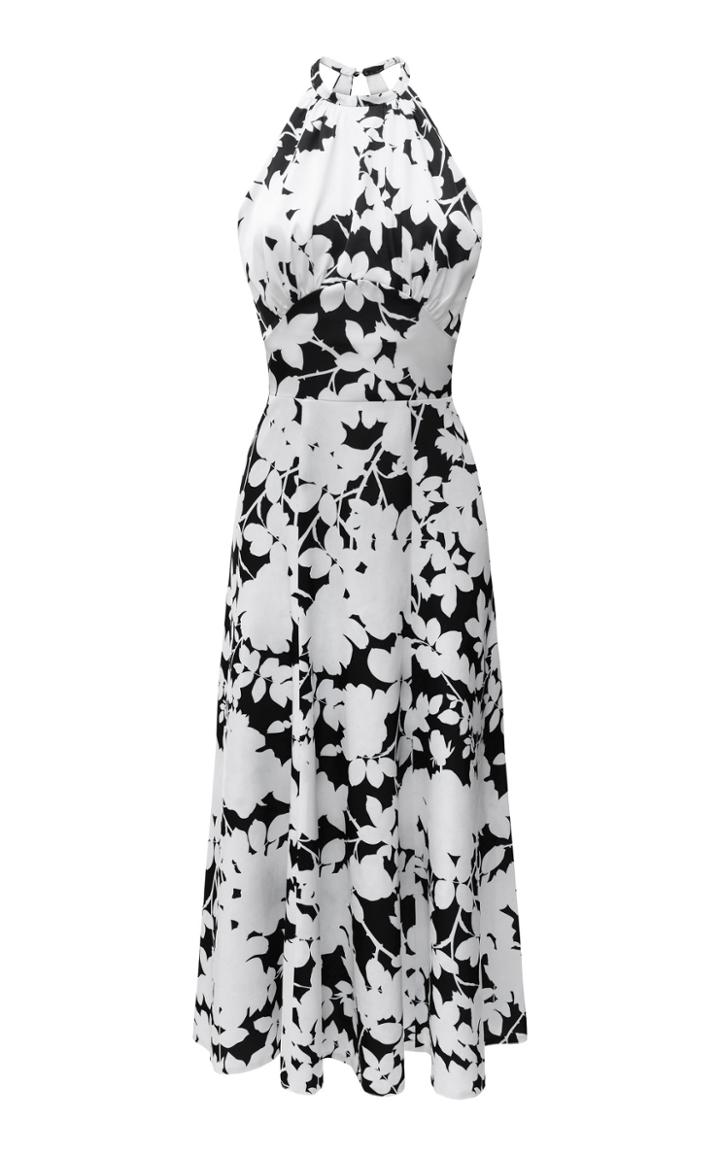 Moda Operandi Rasario Printed Satin Dress Size: 34