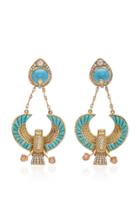 Rodrigo Massot 18k Gold, Diamond, And Turquoise Earrings