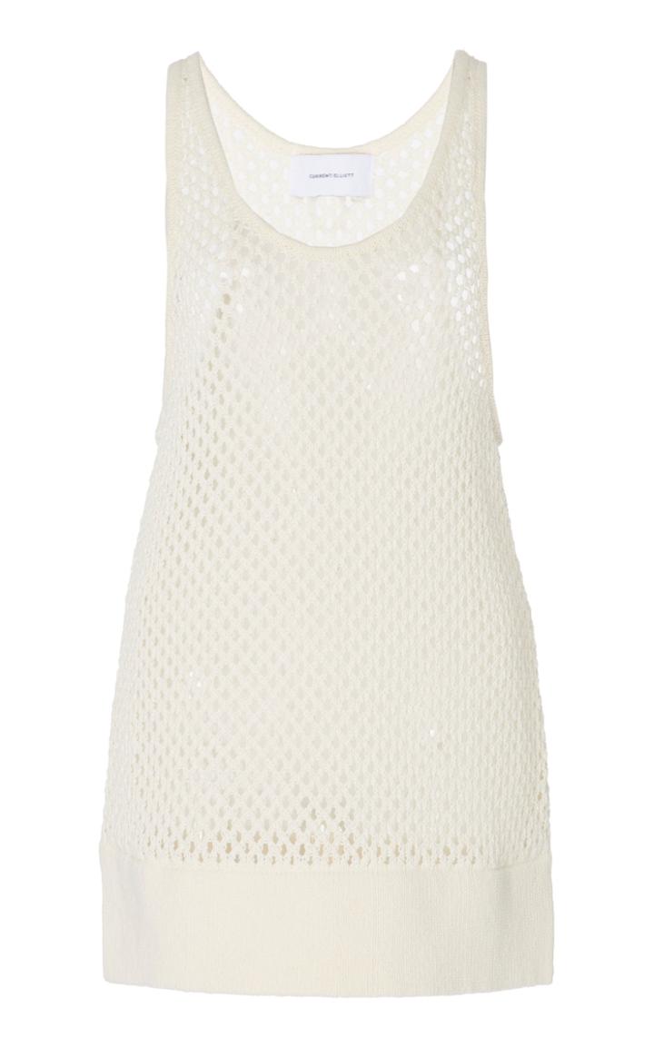 Current/elliott Blitzed Crochet Cotton Blend Tank Top