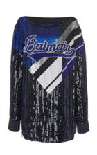Balmain Long Sleeve Embroidered Logo Dress