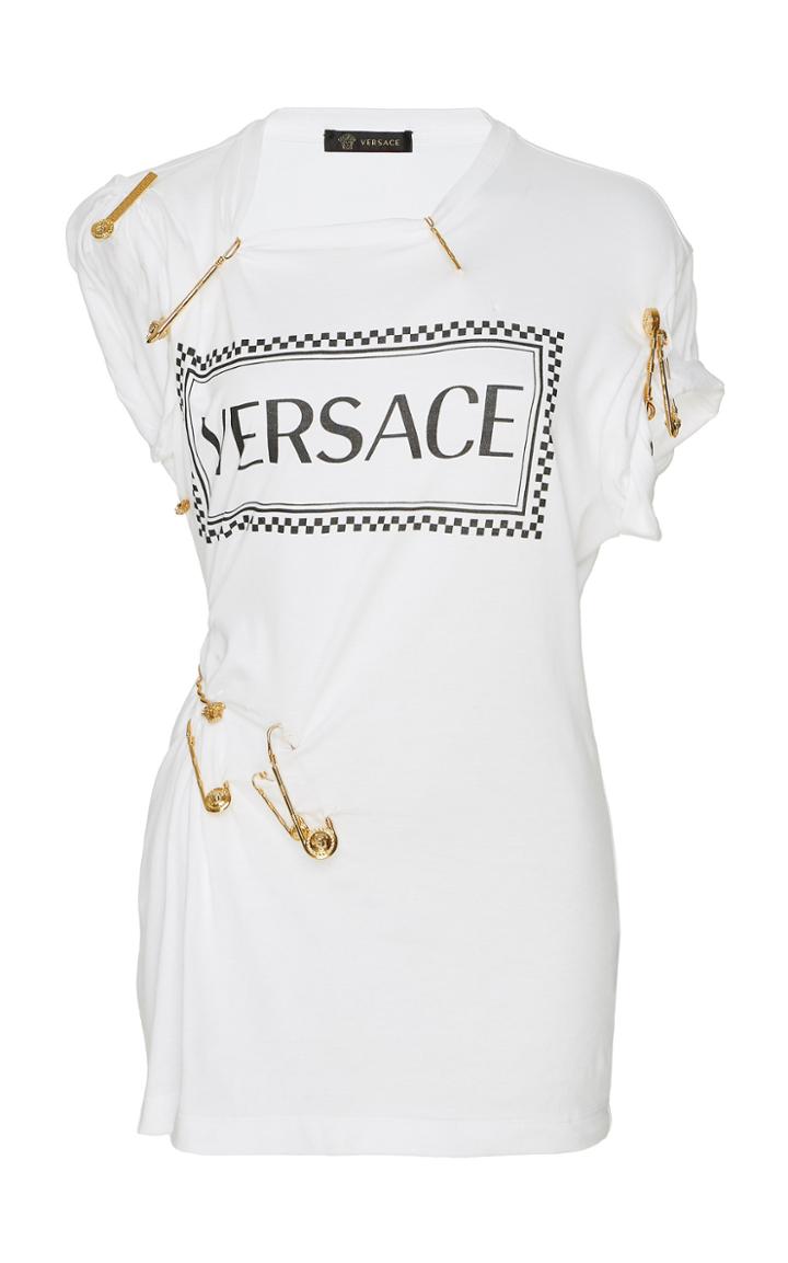 Versace Pinned Cotton Logo Top