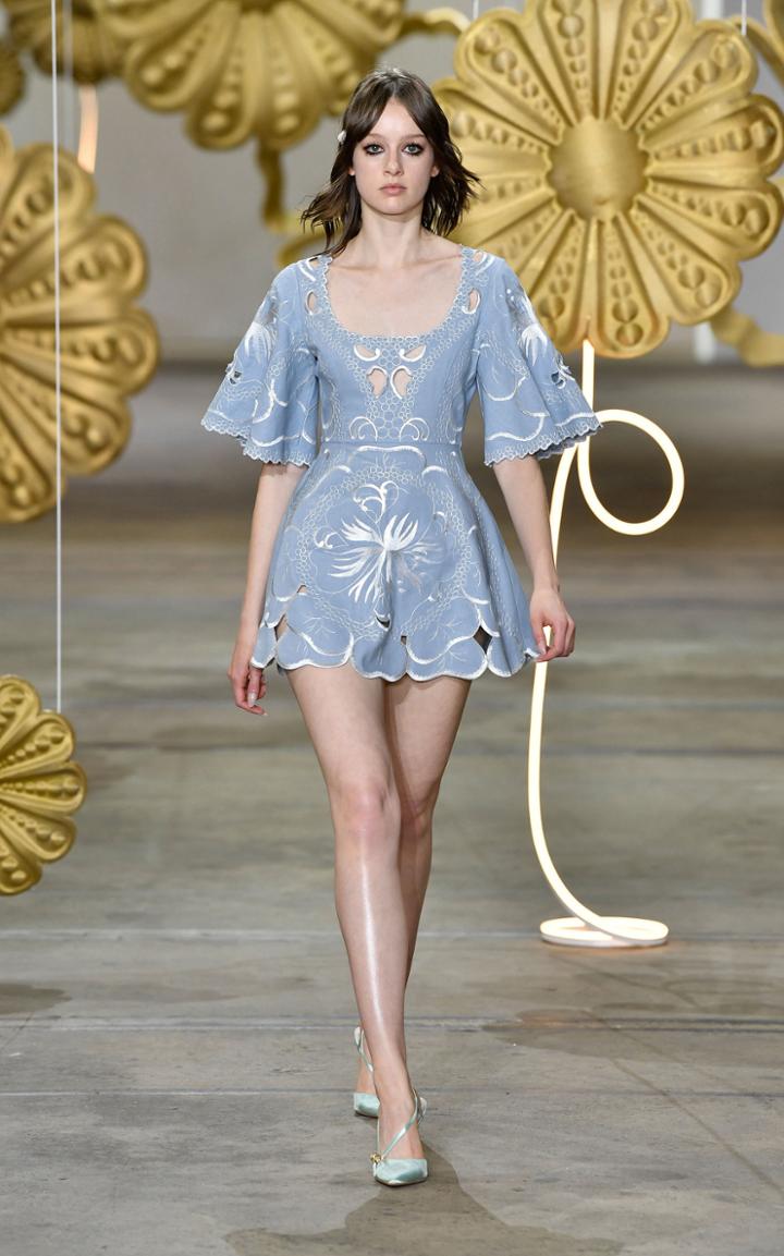 Alice Mccall Dissolving Hearts Linen Mini Dress