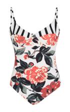 Salinas Floral And Stripe Swimsuit
