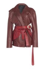 Ellery Leather Short Trench Jacket