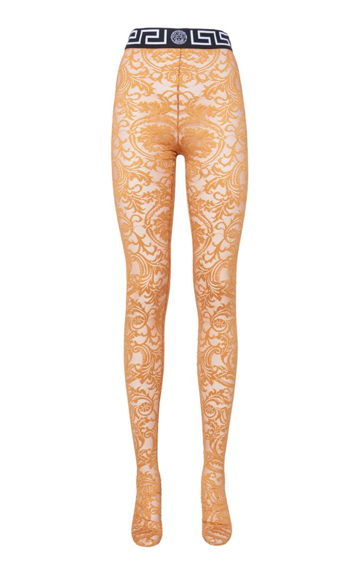 Versace Greca Border Lace Stockings