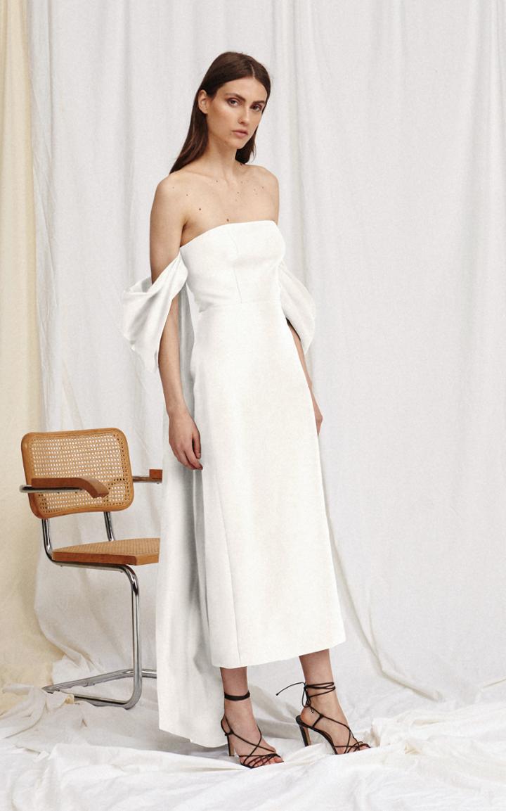 Acler Booth Off-the-shoulder Linen-blend Dress